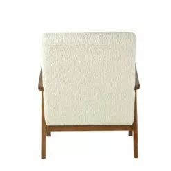 Maisons Du Monde Fauteuils Fauteuil à Bouclettes Blanches Et Frêne Massif -Chaise Soldes Magasin fauteuil a bouclettes blanches et frene massif 1000 12 28 210030 3