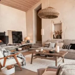 Maisons Du Monde Fauteuils Fauteuil à Bouclettes Blanches Et Frêne Massif -Chaise Soldes Magasin fauteuil a bouclettes blanches et frene massif 1000 12 28 210030 5