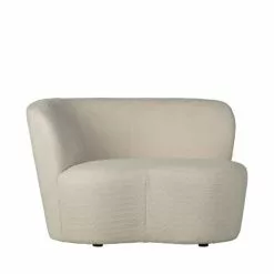 Woood Fauteuils Fauteuil Angle Gauche En Tissu Bouclette Ecru