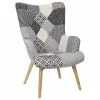 The Home Deco Factory Fauteuils Fauteuil Assise En Tissu Patchwork