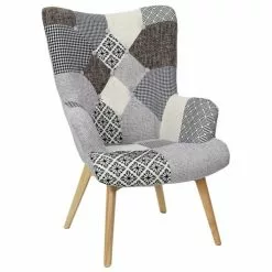 The Home Deco Factory Fauteuils Fauteuil Assise En Tissu Patchwork