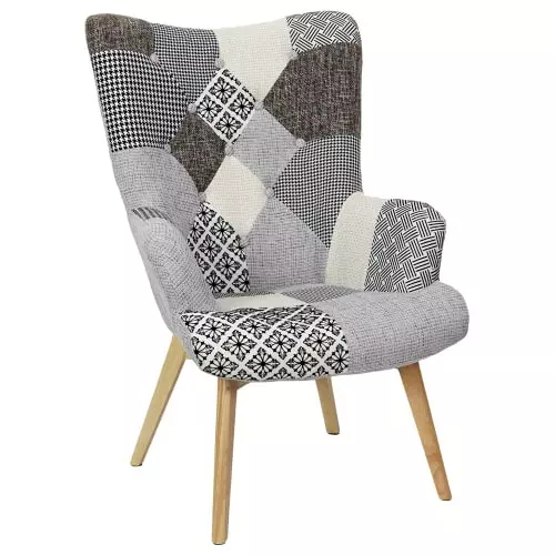 The Home Deco Factory Fauteuils Fauteuil Assise En Tissu Patchwork 1 The Home Deco Factory Fauteuils Fauteuil Assise En Tissu Patchwork