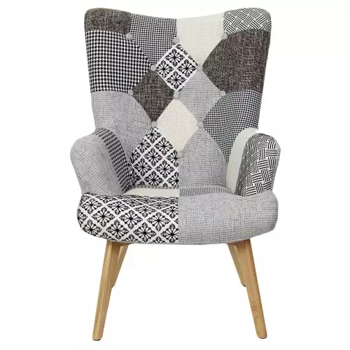 The Home Deco Factory Fauteuils Fauteuil Assise En Tissu Patchwork 2 The Home Deco Factory Fauteuils Fauteuil Assise En Tissu Patchwork – Image 2