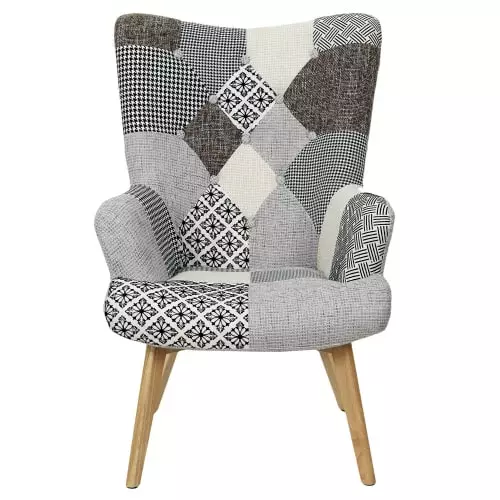The Home Deco Factory Fauteuils Fauteuil Assise En Tissu Patchwork 5 The Home Deco Factory Fauteuils Fauteuil Assise En Tissu Patchwork – Image 5