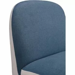 ATHM DESIGN Fauteuils Fauteuil Assise Polyester Bleu Pieds Bois -Chaise Soldes Magasin fauteuil assise polyester bleu pieds bois 4