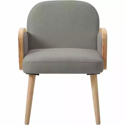 ATHM DESIGN Fauteuils Fauteuil Assise Polyester Gris Pieds Bois 3 ATHM DESIGN Fauteuils Fauteuil Assise Polyester Gris Pieds Bois – Image 3