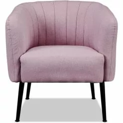 ATHM DESIGN Fauteuils Fauteuil Assise Polyester Rose Pieds Métal 8 ATHM DESIGN Fauteuils Fauteuil Assise Polyester Rose Pieds Métal -Chaise Soldes Magasin fauteuil assise polyester rose pieds metal 2