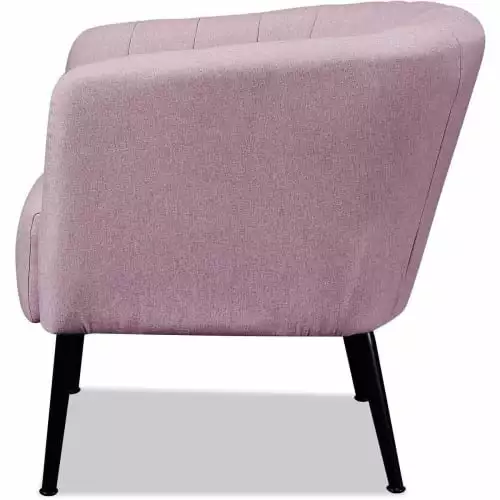 ATHM DESIGN Fauteuils Fauteuil Assise Polyester Rose Pieds Métal 5 ATHM DESIGN Fauteuils Fauteuil Assise Polyester Rose Pieds Métal – Image 5