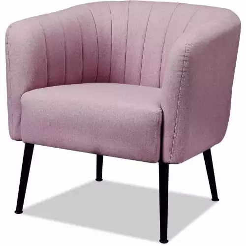 ATHM DESIGN Fauteuils Fauteuil Assise Polyester Rose Pieds Métal 1 ATHM DESIGN Fauteuils Fauteuil Assise Polyester Rose Pieds Métal