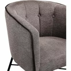 ATHM DESIGN Fauteuils Fauteuil Assise Tissu Marron Pieds Métal 10 ATHM DESIGN Fauteuils Fauteuil Assise Tissu Marron Pieds Métal -Chaise Soldes Magasin fauteuil assise tissu marron pieds metal 4