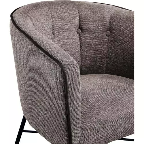 ATHM DESIGN Fauteuils Fauteuil Assise Tissu Marron Pieds Métal 5 ATHM DESIGN Fauteuils Fauteuil Assise Tissu Marron Pieds Métal – Image 5