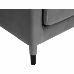 ATHM DESIGN Fauteuils Fauteuil Assise Velours Gris Pieds Bois -Chaise Soldes Magasin fauteuil assise velours gris pieds bois 2