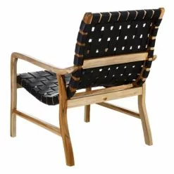 RNT By Really Nice Things Fauteuils Fauteuil Avec Finition Cirée De Bois Massif En Teck Noir. -Chaise Soldes Magasin fauteuil avec finition ciree de bois massif en teck noir 2