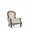 MOYCOR Fauteuils Fauteuil Baby En Bois D'acajou Marron Et Polyester Blanc