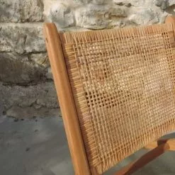 Casatera Fauteuils Fauteuil Bas Lounge Teck Et Rotin Bois Clair -Chaise Soldes Magasin fauteuil bas lounge teck et rotin bois clair 2