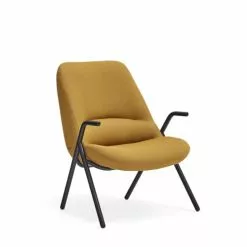 TEULAT Fauteuils Fauteuil Bas Rembourré En Moutarde Et Pied En Métal