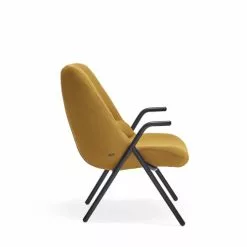 TEULAT Fauteuils Fauteuil Bas Rembourré En Moutarde Et Pied En Métal -Chaise Soldes Magasin fauteuil bas rembourre en moutarde et pied en metal 4