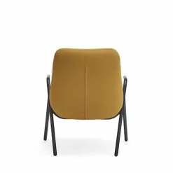 TEULAT Fauteuils Fauteuil Bas Rembourré En Moutarde Et Pied En Métal -Chaise Soldes Magasin fauteuil bas rembourre en moutarde et pied en metal 5