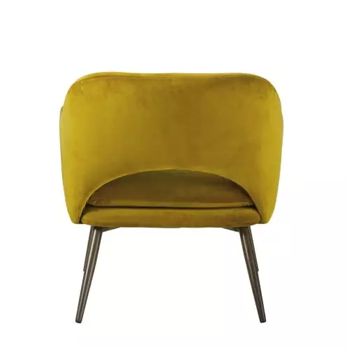 Maisons Du Monde Fauteuils Fauteuil Bas Vintage En Velours Jaune Moutarde 3 Maisons Du Monde Fauteuils Fauteuil Bas Vintage En Velours Jaune Moutarde – Image 3