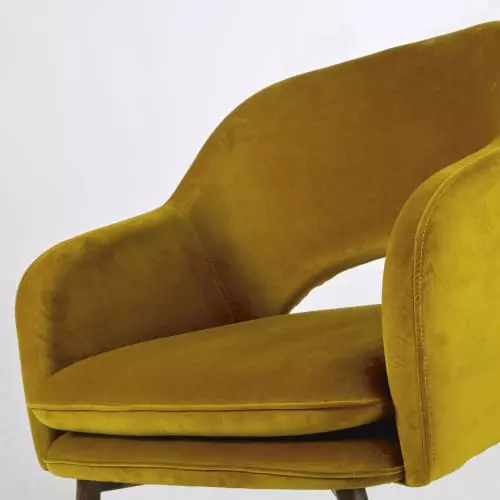 Maisons Du Monde Fauteuils Fauteuil Bas Vintage En Velours Jaune Moutarde 4 Maisons Du Monde Fauteuils Fauteuil Bas Vintage En Velours Jaune Moutarde – Image 4