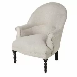 Maisons Du Monde Fauteuils Fauteuil Beige Et Pieds En Bouleau Noir