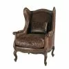 Maisons Du Monde Assises Fauteuil Bergère En Cuir Marron