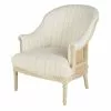 Maisons Du Monde Fauteuils Fauteuil Bergère En Lin Beige Motifs à Rayures