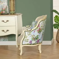 Robin Des Bois Fauteuils Fauteuil Bergère En Lin Imprimé -Chaise Soldes Magasin fauteuil bergere en lin imprime 2