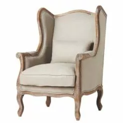 Maisons Du Monde Fauteuils Fauteuil Bergère En Lin Taupe Grisé -Chaise Soldes Magasin fauteuil bergere en lin manoir 1000 9 21 116051 1