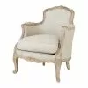 Maisons Du Monde Fauteuils Fauteuil Bergère En Lin Pieds En Manguier Blanchi