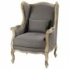 Maisons Du Monde Fauteuils Fauteuil Bergère En Lin Taupe Grisé