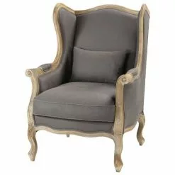 Maisons Du Monde Fauteuils Fauteuil Bergère En Lin Taupe Grisé
