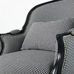 Maisons Du Monde Fauteuils Fauteuil Bergère Imprimé Pied De Poule Noir Et Blanc -Chaise Soldes Magasin fauteuil bergere imprime pied de poule noir et blanc 1000 2 20 210309 4