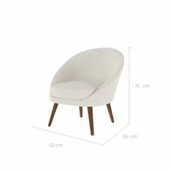 Rendez Vous Déco Fauteuils Fauteuil Blanc Effet Laine Bouclette -Chaise Soldes Magasin fauteuil blanc effet laine bouclette 8