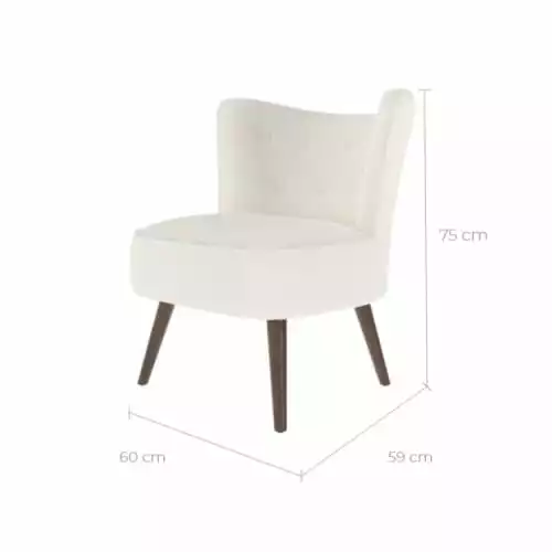 Rendez Vous Déco Fauteuils Fauteuil Blanc Effet Laine Bouclette Et Pieds En Bois D'hévéa 3 Rendez Vous Déco Fauteuils Fauteuil Blanc Effet Laine Bouclette Et Pieds En Bois D'hévéa – Image 3