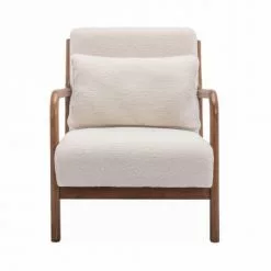 Alice's Garden Fauteuils Fauteuil Bouclettes Pieds Bois D'hévéa Teinté -Chaise Soldes Magasin fauteuil bouclettes pieds bois d hevea teinte 3