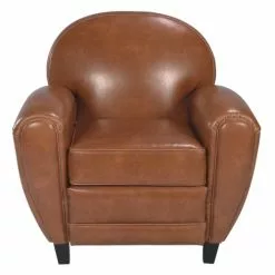 Rendez Vous Déco Fauteuils Fauteuil Camel En Croute De Cuir Enduite