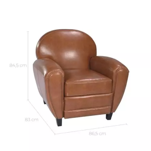 Rendez Vous Déco Fauteuils Fauteuil Camel En Croute De Cuir Enduite 4 Rendez Vous Déco Fauteuils Fauteuil Camel En Croute De Cuir Enduite – Image 4