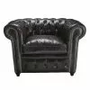 Maisons Du Monde Fauteuils Fauteuil Capitonné En Cuir Noir