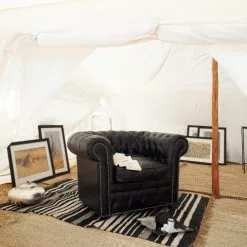 Maisons Du Monde Fauteuils Fauteuil Capitonné En Cuir Noir -Chaise Soldes Magasin fauteuil capitonne en cuir noir 1000 10 26 50140320 2