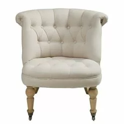 Maisons Du Monde Fauteuils Fauteuil Capitonné En Lin Beige Ficelle
