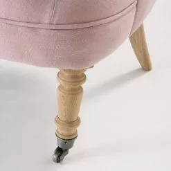 Maisons Du Monde Fauteuils Fauteuil Capitonné En Lin Lavé Rose Poudré -Chaise Soldes Magasin fauteuil capitonne en lin lave rose poudre 1000 15 33 175472 3