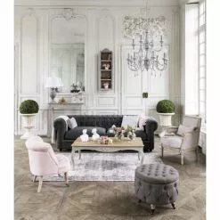 Maisons Du Monde Fauteuils Fauteuil Capitonné En Lin Lavé Rose Poudré -Chaise Soldes Magasin fauteuil capitonne en lin lave rose poudre 1000 15 33 175472 5