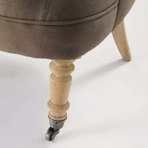 Maisons Du Monde Fauteuils Fauteuil Capitonné En Lin Taupe 4 Maisons Du Monde Fauteuils Fauteuil Capitonné En Lin Taupe – Image 4