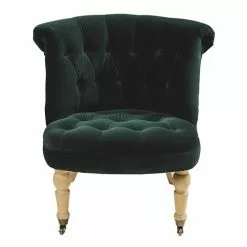 Maisons Du Monde Fauteuils Fauteuil Capitonné En Velours Vert