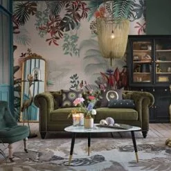 Maisons Du Monde Fauteuils Fauteuil Capitonné En Velours Vert -Chaise Soldes Magasin fauteuil capitonne en velours vert 1000 5 5 225833 4