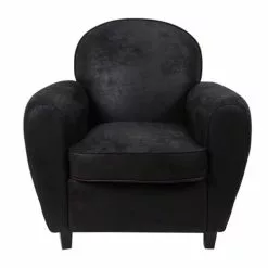 Toilinux Fauteuils Fauteuil Club Confortable De Couleur Noir -Chaise Soldes Magasin fauteuil club confortable de couleur noir 3