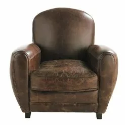 Maisons Du Monde Fauteuils Fauteuil Club En Cuir Marron