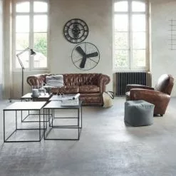 Maisons Du Monde Fauteuils Fauteuil Club En Cuir Marron -Chaise Soldes Magasin fauteuil club en cuir marron 1000 10 9 50140303 9