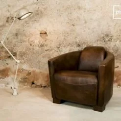 PIB Fauteuils Fauteuil Club En Cuir Marron -Chaise Soldes Magasin fauteuil club en cuir marron 2